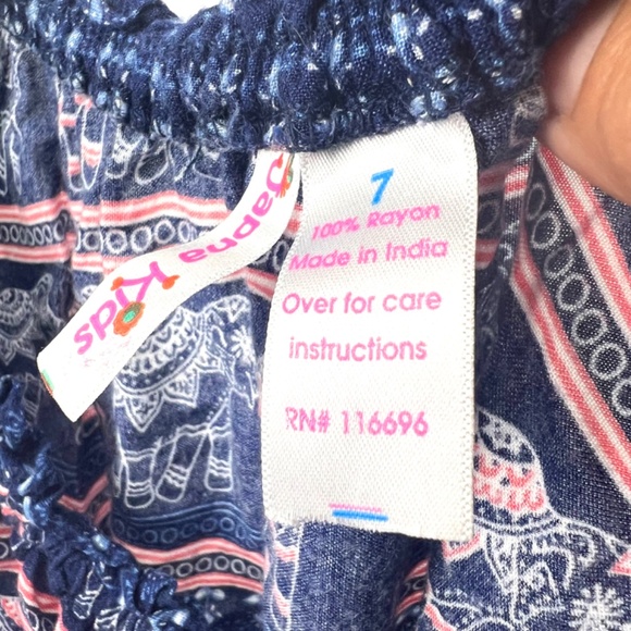 Japan Kids Girls Blue and Pink Elephant Motif Romper Size 7 - Picture 14 of 16